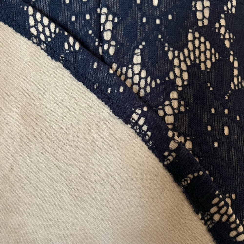 NWOT Navy Lace Floral Dress with Lining - Picture 9 of 9
